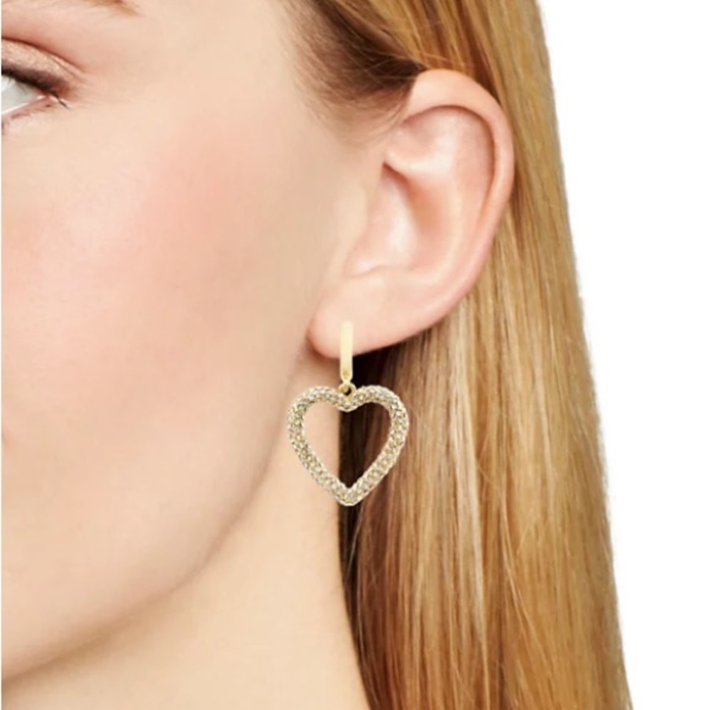 AQUA Bloomingdales Pavè Open Heart Drop Earrings